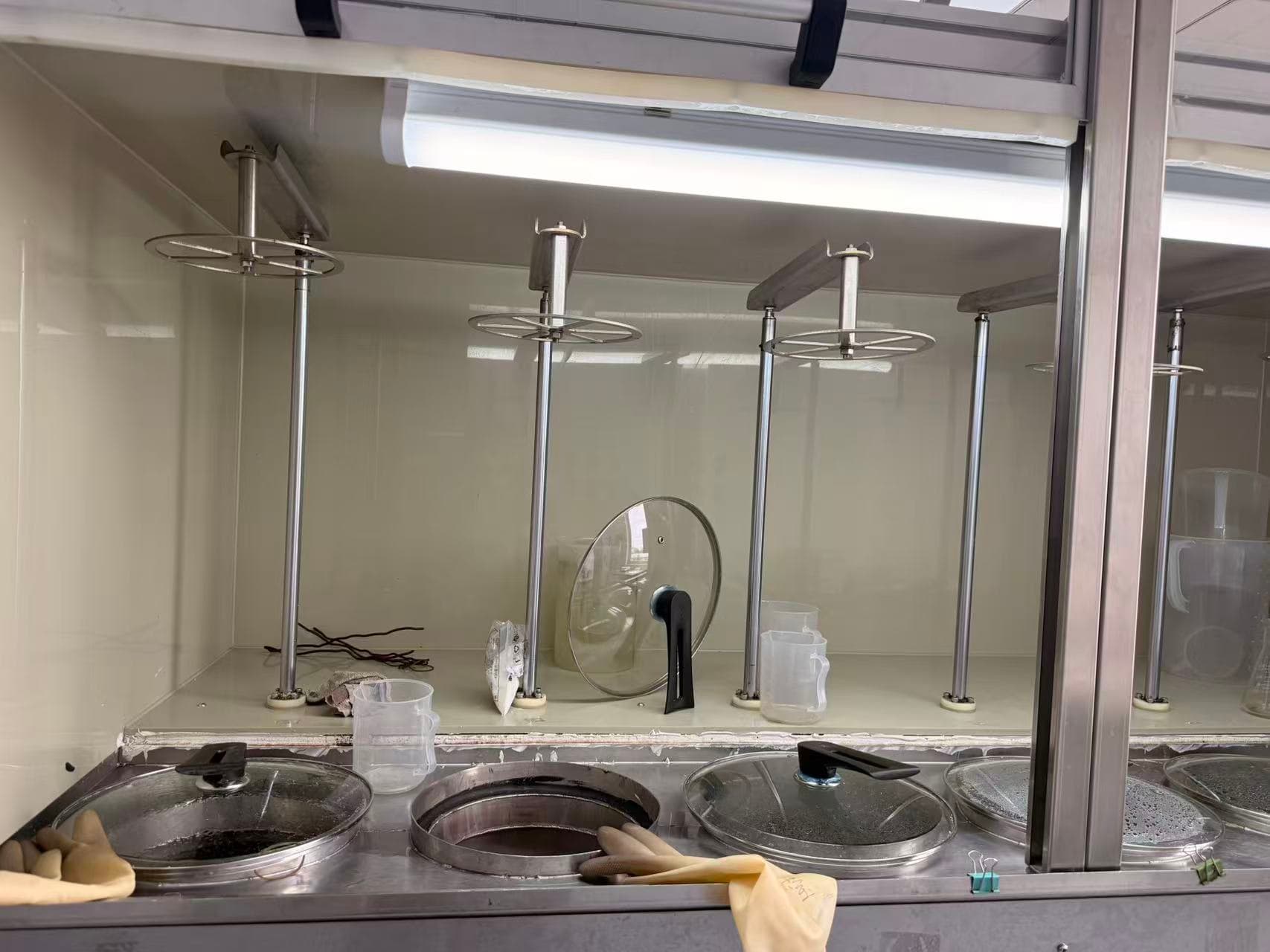 Batch colour processing stations in the Prime Human Hair dyeing workshop