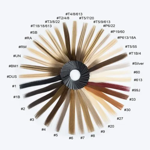 Human hair colour samples