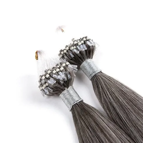 Micro-Link Human Hair Extensions — #1B/60 · Ref R-606AE181
